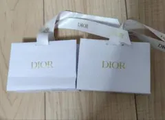 DIOR ショッパー　紙袋　小　２点　ゴールド
