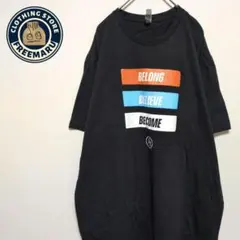 Tシャツ　半袖　プリント　企業　綿100%　黒　XL　USA古着