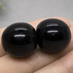 天然石 チベット産 モリオン タンブル 2個セット｜漆黒