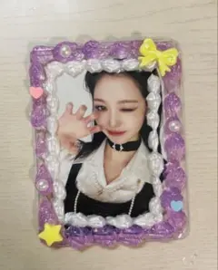 ポイップデコ トレカケース 硬質ケース 紫 白 量産型 ハンドメイド