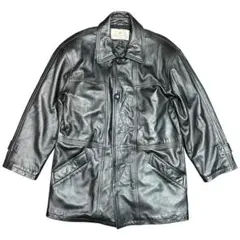 極美品　ピエールバルマン　ラムレザー　ステンカラーコート　レザージャケット