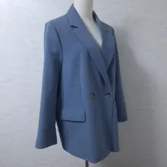 H&M ダブルブレスト テーラードジャケット ブルー ＊