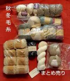値下げ【新品未使用】秋冬毛糸中心まとめ売り25玉＋α【匿名配送】