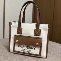BURBERRY ハンドバッグ ホワイト/ブラウン