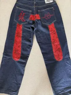 DOGTOWN デニムパンツ 龍 刺繍 ブラックドッグのサムネイル