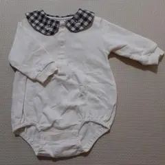 tete a tete 襟付きロンパース(ギンガムチェック くま耳)