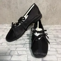 美品 ルタロン ダブルリボン バレリーナシューズ