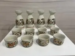 昭和レトロ　九谷焼　金彩徳利と盃セット