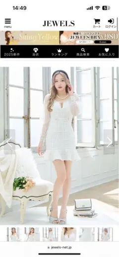 JEWELS チェック柄シースルードレス