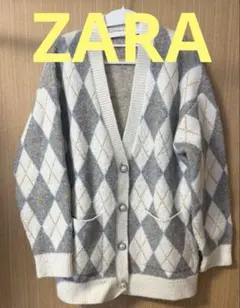 ZARA アーガイル柄カーディガン Sサイズ