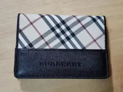 エレガントの頂点 バーバリー 名刺入れ カードケース 黒 ノバチェック 希少