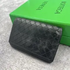 ボッデガヴェネタ コインケース イントレチャート 黒 ブラック レザー
