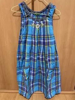 RAG MART ノースリーブ チェック柄 刺繍 130cmのサムネイル