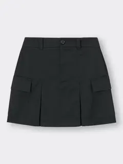 GU　カーゴ　黒いプリーツミニスカート　L