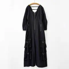 美品 プランクプロジェクト バナナスリーブオールインワン カーゴパンツ 黒のサムネイル