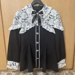 【DearMyLove】キラキラハートビジューレース重ねフリルセットアップ　3Lのサムネイル