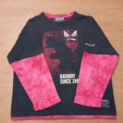 130cm BadBoy 重ね着風 カットソー 長袖Tシャツ バッドボーイ