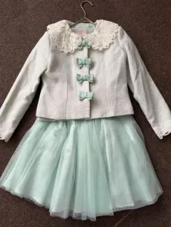 【美品130】メゾピアノ フォーマル.セレモニードレス 入学式 卒業式ベスト付き