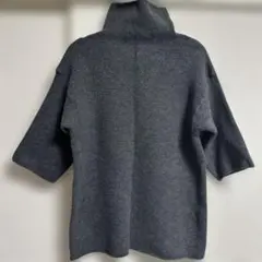 ZARAグレー タートルネック ニットセーター 半袖