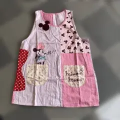 ミニーマウス エプロン カラフル エプロン 保育士