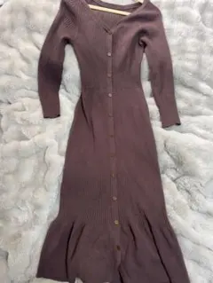 snidel フロントボタンニットワンピース モカ