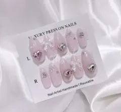 489ちゅるんネイルチップ 韓国 量産型 ワンホン フレンチガーリー