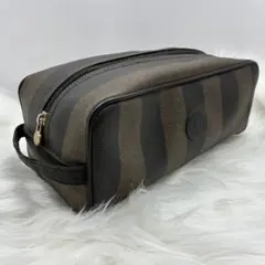 フェンディ FENDI PVC ペカン セカンドバッグ ポーチ ゴールド金具