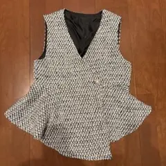 GRL グレイル パールボタン ツイードペプラムジレ ベスト