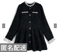 【完売品】GRL リボンフリルツイードフレアミニコート ru1382