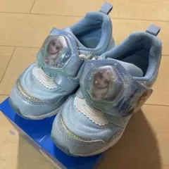 アナと雪の女王デザイン 水色スニーカー　ライト付き