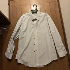 Business Mode 長袖シャツ 3L 白と黒のストライプ