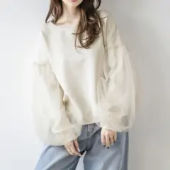 【楽天完売】Tulle volume sleeve Pulloverのサムネイル