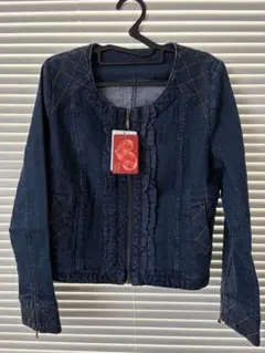 13AR &LOVE ダークブルーデニムジャケット フリル付き