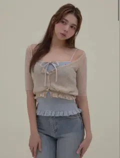 Cameron knit set tops black ANDMARY - メルカリ