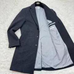 極美品✨エディフィス 裏地ストライプ メルトンウール チェスターコート 44