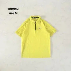 【美品】Mサイズ SRIXON イエロー 半袖シャツ ハーフジップ ゴルフウェア