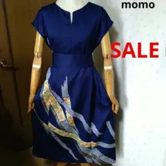 SALE！化繊 訪問着 ウエストリボン付きタック入りワンピース♪着物リメイク