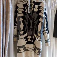 BAYFLOW 幾何学模様 フリースカーディガン