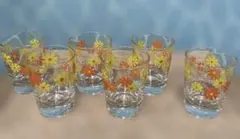 アデリアグラス　アリス　　昭和レトロ　花柄　6個セット
