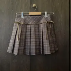 チェック柄 プリーツスカート Mサイズ ブラウン系