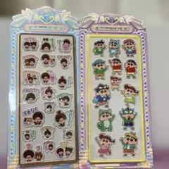 アクリルキャラクターシール　2枚セットA-① モンチッチ　しんちゃん