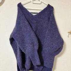 Kastane メランジVあきニットプルオーバー インナー付き