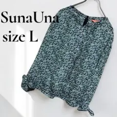 SunaUna スーナウーナ 花柄 バックジップブラウス サイズ40 L 長袖のサムネイル