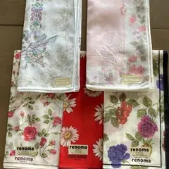 ニナリッチ＆レノマ花柄ハンカチ５枚セット