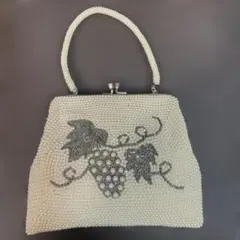 ビーズ パーティーバッグ ビーズ刺繍 総パールビーズ ハンドバッグ 레트로