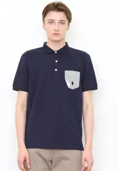 【生産終了品】グラニフ ウーブンポケットポロシャツ/ビューティフルシャドープル