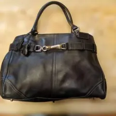 COACH 黒 レザー ハンドバッグ