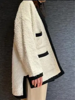 ADORE 41,800円 23A/W完売 ツィーディーニットカーディガン wh