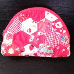 ヘキサゴンパッチワークミニポーチ
