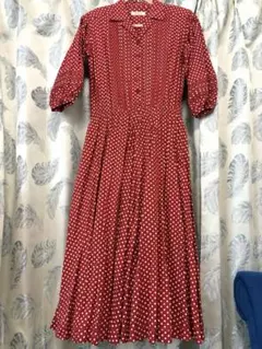 美品　インゲボルグ　ワンピース　ドット　水玉　赤　ピンクハウス　カネコイサオ